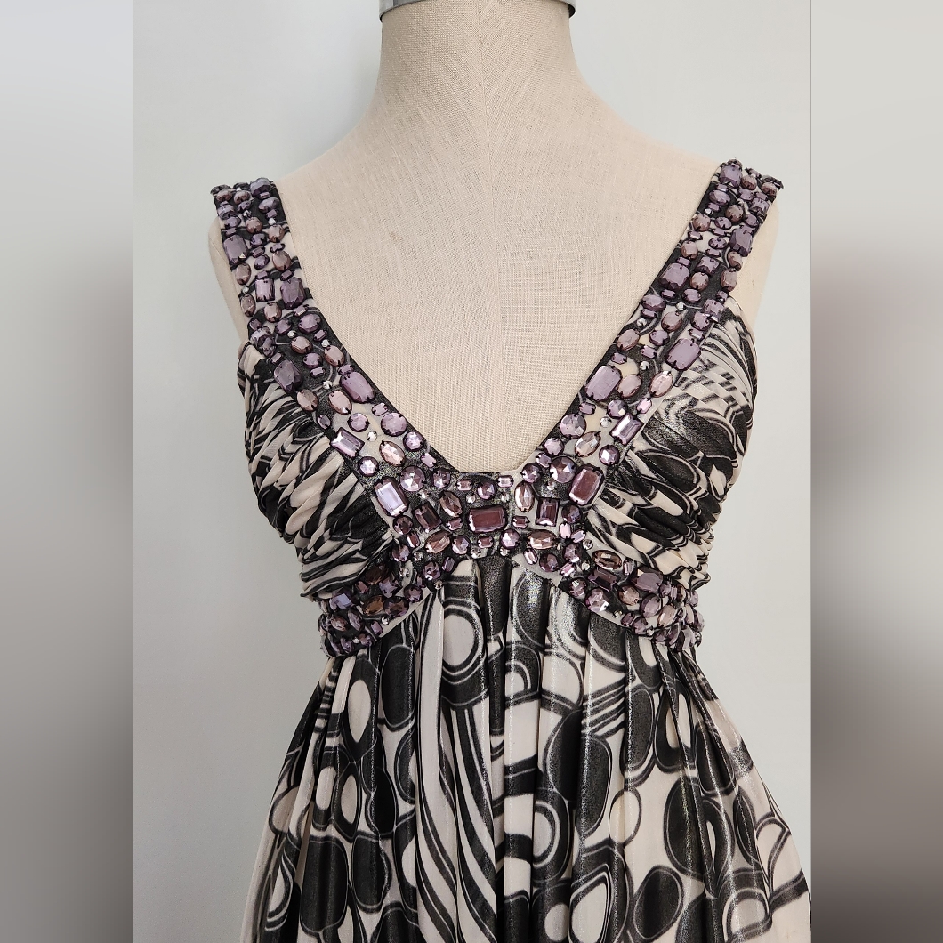 Sue Wong Beaded Cocktail Dress - Size 4
